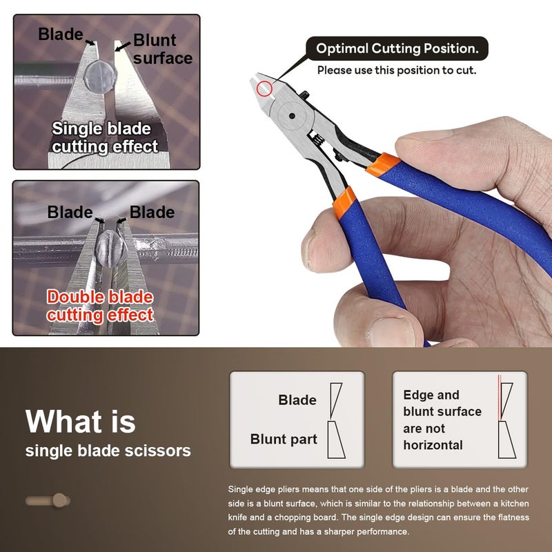 ستيدي stedi Model Nipper Sprue Cutter مع شفرة واحدة رفيعة للغاية وكماشة هواية زنبركية صلبة لإصلاح جاندام نموذج بلاستيكي ونموذج مصغر برتقالي - Image 4